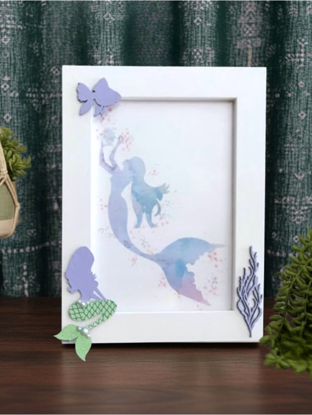 New Watercolor Mermaid with Pretty Embellishments (Version B)